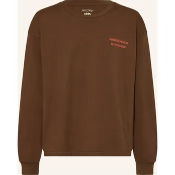American Vintage Dětské Tričko S Dlouhým Rukávem, hnědá, 134