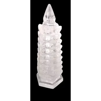 Křišťálová čínská věž 12 cm – exkluzivní minerální dekorace (ručně vybroušená)