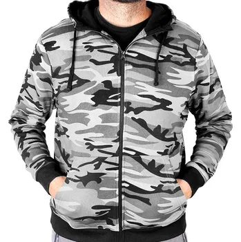 Pánská mikina Pánská maskáčová mikina Malfini černobílá (Outdoorová mikina na zip pro muže)