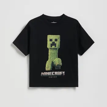 Chlapecké oblečení Reserved - Bavlněné tričko Minecraft - černý - 996HR-99X - 996HR-99X-140