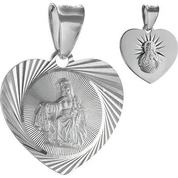 Přívěsek Argento 85380 Stříbrný přívěsek Škapulíř - srdíčko