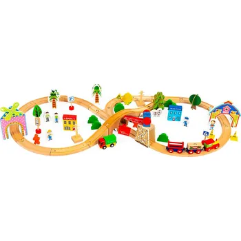 Dětské zboží Dřevěný vlak 74 dílů ECOTOYS