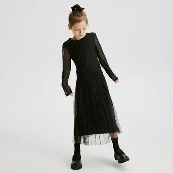 Dívčí tričko Reserved - Dvouvrstvá halenka - černý - 373FT-99X - 373FT-99X-U15