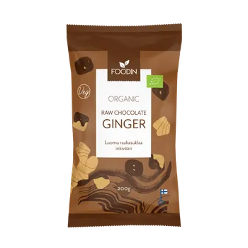 Cukrovinka Foodin zázvor v bio raw čokoládě BIO 80 g