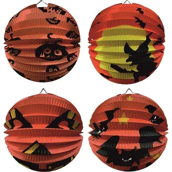 Party dekorace Lampion HALLOWEEN kulatý 23cm (dýně, malé dýně, čarodejnice, netopýr)