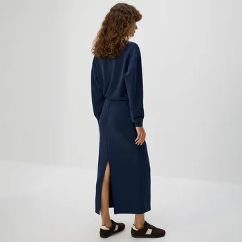 Dámská sukně Reserved - Midi sukně s modalem - tmavomodrá - YS810-59X - YS810-59X-XL