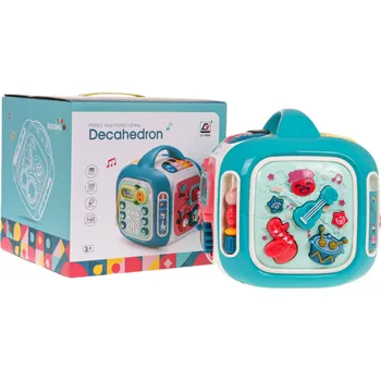 Hračka pro nejmenší RKToys Interaktivní edukační kostka pro děti modrá