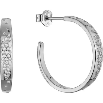 Náušnice Stříbrné náušnice kruhy se zirkony 11774.1