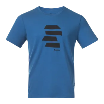 Bergans Rabot Mount Wool Tee, Dark Aqua Lagoon/Dark Shadow Grey