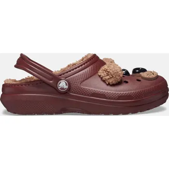 Dívčí pantofle Crocs Classic Lined IAM Brown Bear Clog K Dark Clay 33-34