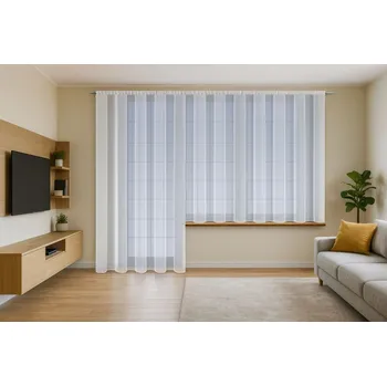 Záclona Balkonový Set Moderní Balkonové Záclony bílá 150x250 cm + 250x150 cm