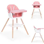 Dětská jídelní židlička 2v1 růžová ECOTOYS