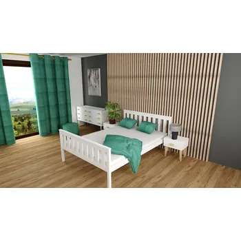 Dětská postel Dřevěná postel Aga 200 x 90 cm - bílá