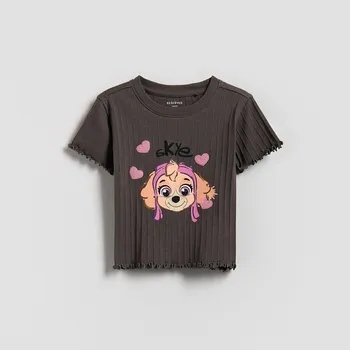 Reserved - Bavlněné tričko Tlapková patrola - tmavě šedá - 561FT-90X - 561FT-90X-116