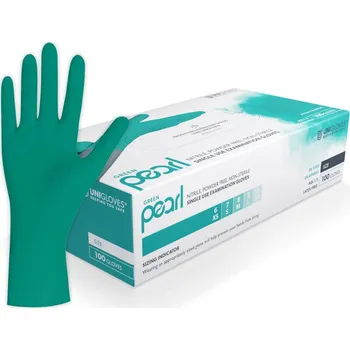 Pracovní rukavice UNIGLOVES Nitrilové rukavice zelené - Green Pearl, 100 ks Velikost: L