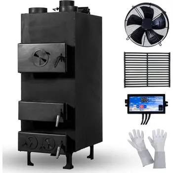 Krbová kamna JAKS Horkovzdušná pec na tuhé palivo 25 kW PN3 + žáruvzdorné rukavice zdarma