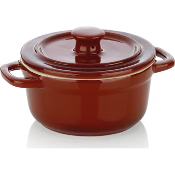 Dóza na potraviny KELA Malin – zapékací nádoba s poklicí keramika prům. 14 × 9,5 cm červená