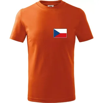 Chlapecké tričko Česká republika - Vlajka malá - Tričko dětské bavlněné - 122 cm/6 let ( Oranžová )