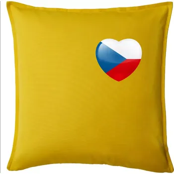 Polštář Česká vlajka srdce - pravé prso - Polštář 50x50 - 50x50 - Pouze potah ( Žlutá )