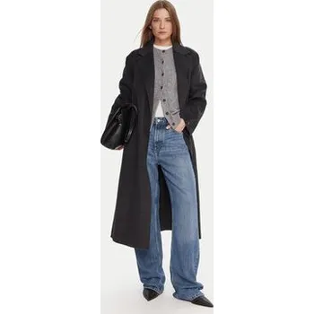 Dámský kabát Tommy Hilfiger Vlněný kabát WW0WW47286 Šedá Regular Fit 44