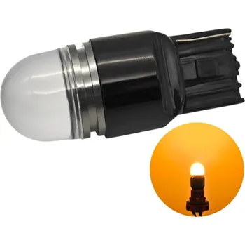 Autožárovka W21W LED žárovka 7440 12V CANBUS 900lm oranžová motoLEDy 1451