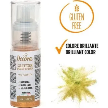 Decora, Itálie Třpytky v rozprašovači zlatá (10 g) - Decora | Cukrářské potřeby