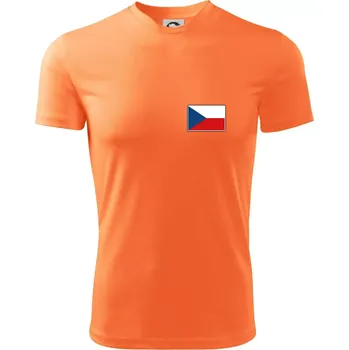 Česká republika - Vlajka malá - Dětské triko sportovní (dresovina) - 146 cm/10 let ( Neon mandarine )