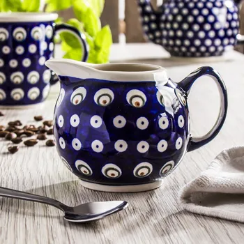 Konvička na mléko Mlékáren / Džbánek na mléko Keramika Boleslaviec 250 ml - dek. 487 (druhý druh)