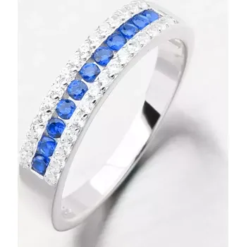 Prsten Dámský prsten stříbro 925 zirkon safíry PKL-1069 velikost 60