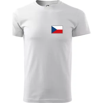 Pánské tričko Česká republika - Vlajka malá - Triko extra velké (5-8XL) - 6XL ( Bílá )