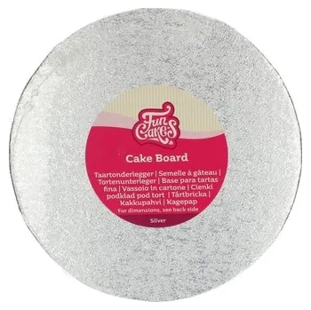 FunCakes Dortový buben kulatý O30,5 CM - STŘÍBRNÝ