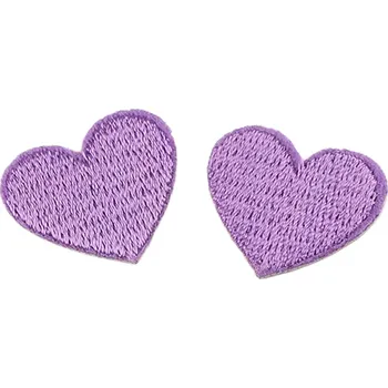 Nažehlovačka Srdíčko fialové (Vyšívaná nažehlovačka srdíčko)