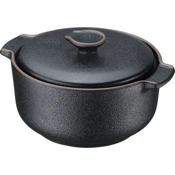 Hrnec ZASSENHAUS Worker – zapékací a servírovací nádoba s poklicí keramika 0,3 l prům. 10 x 6 cm černá