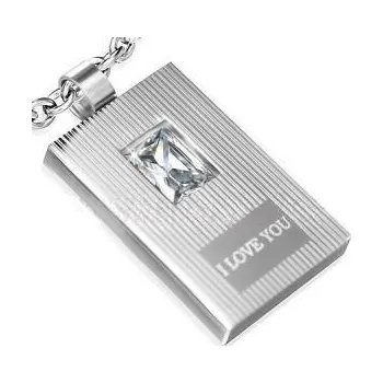 Přívěsek Přívěsek ocel destička I love you 12 (Šperky chirurgická ocel, přívěšky)