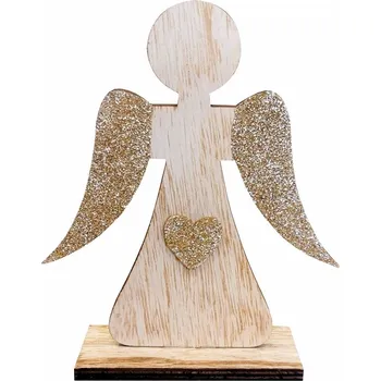 Vánoční dekorace Dekorace anděl zlatý glitr 16 cm 2009224