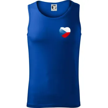 Česká vlajka srdce - pravé prso - Tílko pánské Core - 2XL ( Královská modrá )
