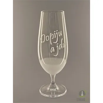 Sklenice Pískovaná sklenice na pivo - Dopiju a jdu