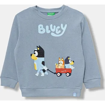 Chlapecká mikina Dětská bavlněná mikina United Colors of Benetton 3J70G10KF.P.seasonal modrá 55X, vel. 104