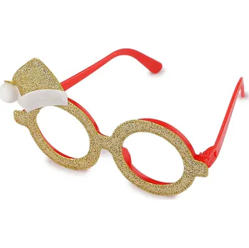 Vánoční párty / karnevalové brýle Santa, barva 1 zlatá