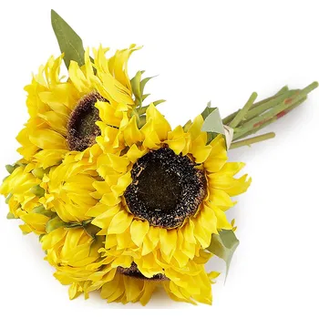 umělá květina Umělá slunečnice svazek, barva 2 žlutá