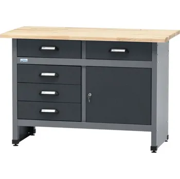 Dílenský stůl Pracovní stůl Küpper 1200 x 840 x 600 mm 5 zásuvek 1 dvířka antracit šedá