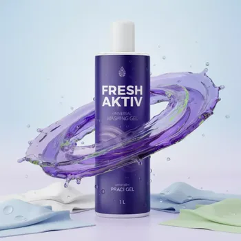 Prací prášek Fresh Aktiv prací gel – fialový (univerzální tekutý prací prostředek) (Prací gel univerzální s jemnou vůní Fresh Aktiv. Čistota, svěžest a jemná vůně – prací prostředek, který pere spolehlivě a zároveň šetrně.)