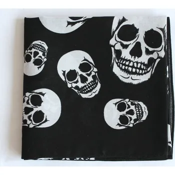 ETEX Bavlněný šátek 70 x 70 cm - černý s lebkami 1