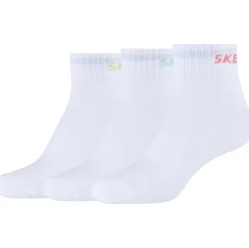 Pánské termo ponožky Skechers 3PPK Wm Mesh Ventilation Quarter Socks SK42022-1000 White 35-38 35-38