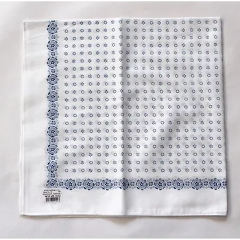 ETEX Bavlněný šátek 70 x 70 cm - bílý s modrými květy