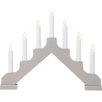 Svícen NIPEKO Svícen Ada 7x dřevěný šedý