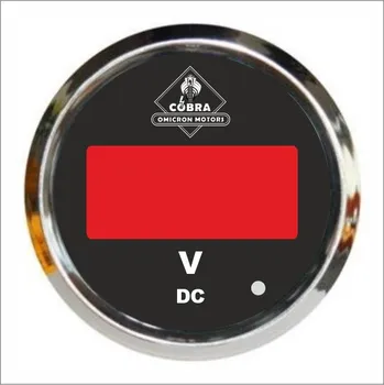 Voltmetr chrom/černá 85mm