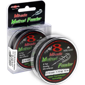 Mikado PLETENÁ ŠŇŮRA - OCTA METHOD FEEDER - 0.14mm/10.15kg/10m - ČERNÁ - 1 cívka