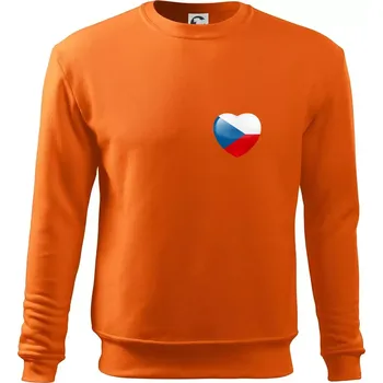 Pánská mikina Česká vlajka srdce - pravé prso - Mikina Essential pánská - XL ( Oranžová )