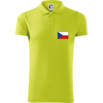 Pánská košile Česká republika - Vlajka malá - Polokošile Victory sportovní (dresovina) - XL ( Limetková )